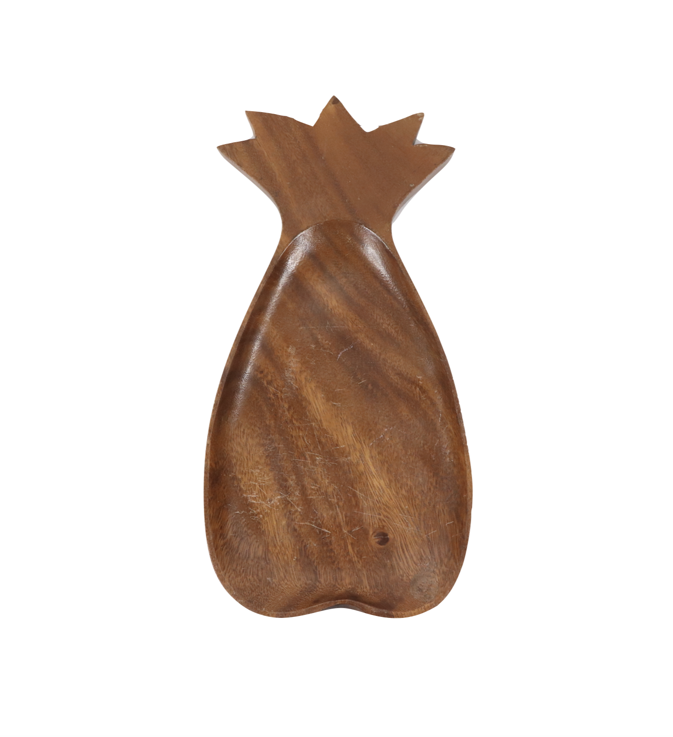 Vintage 70s Mid Century Modern MCM Wood Pineapple Serving Dish Bowl Holder