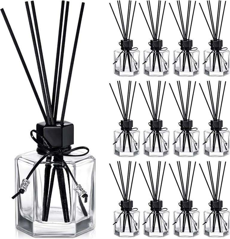 12 Set 120Ml 4.06 Ounce Reed Diffuser Bottle Empty Glass Diffuser Bottles Jars w