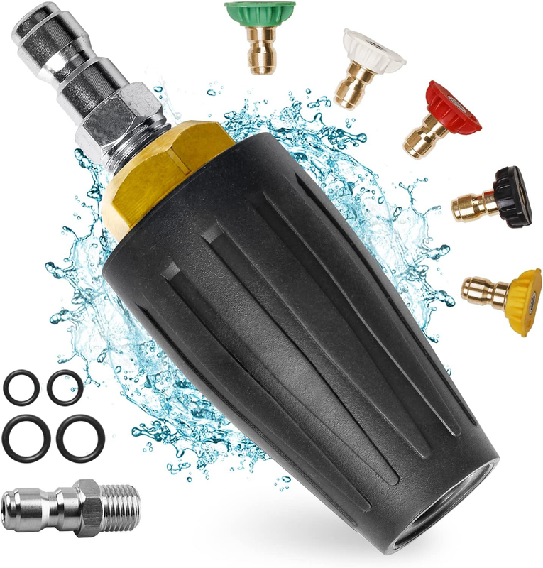 Turbo Rotating Nozzle Universal Pressure Washer Tips 2.6Orifice Power Washer