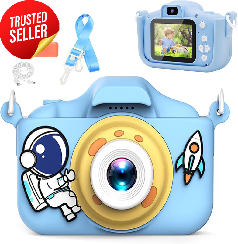 Kids Digital Camera Astronaut Blue 32Gb Card Boys Gift