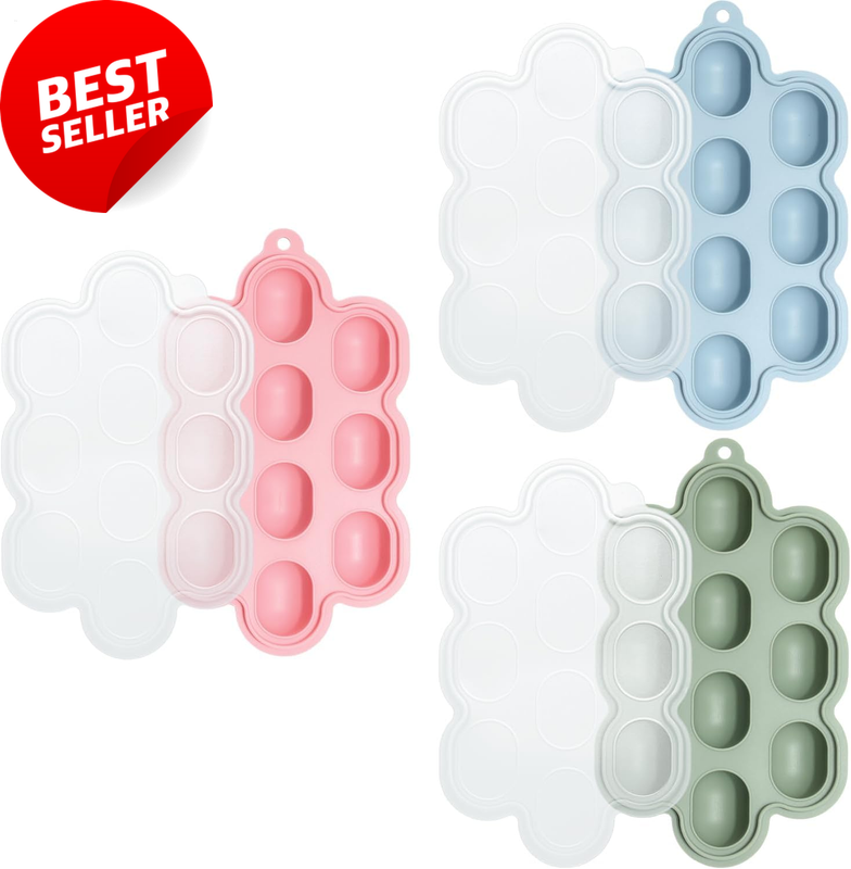 3-Pack Baby Food Freezer Tray, Silicone Feeder & Breastmilk Popsicle Molds
