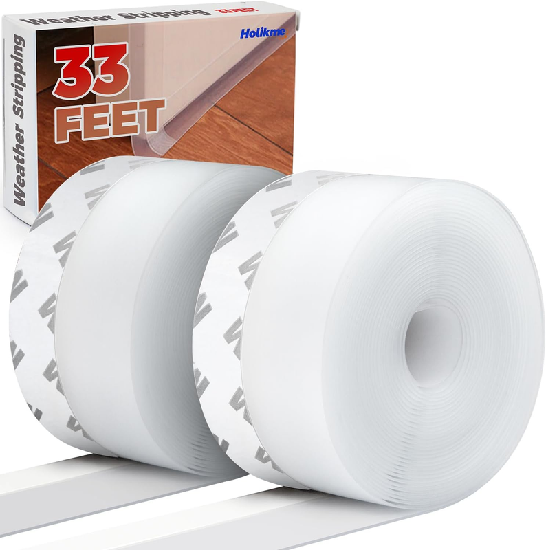 Weather Stripping Door Seal Strip 33 Feet, Sealing Sticker Sea...
