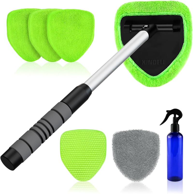XINDELL Windshield Cleaner Tool – Car Interior Window Cleaning Kit with Extendab