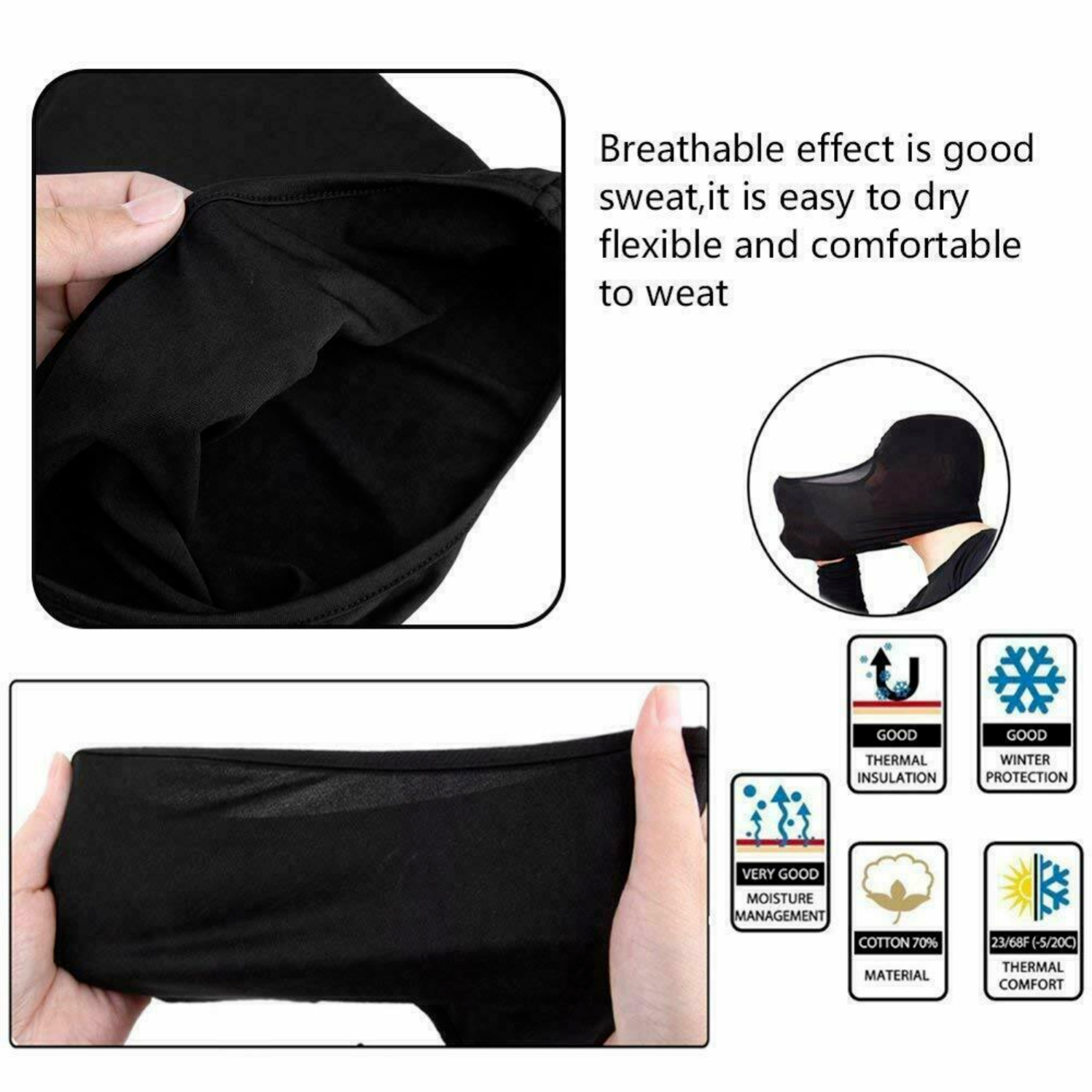 Cycling Motorcycle Full Face Mask Outdoor Hood Balaclava Neck Scraf Beanie Hat