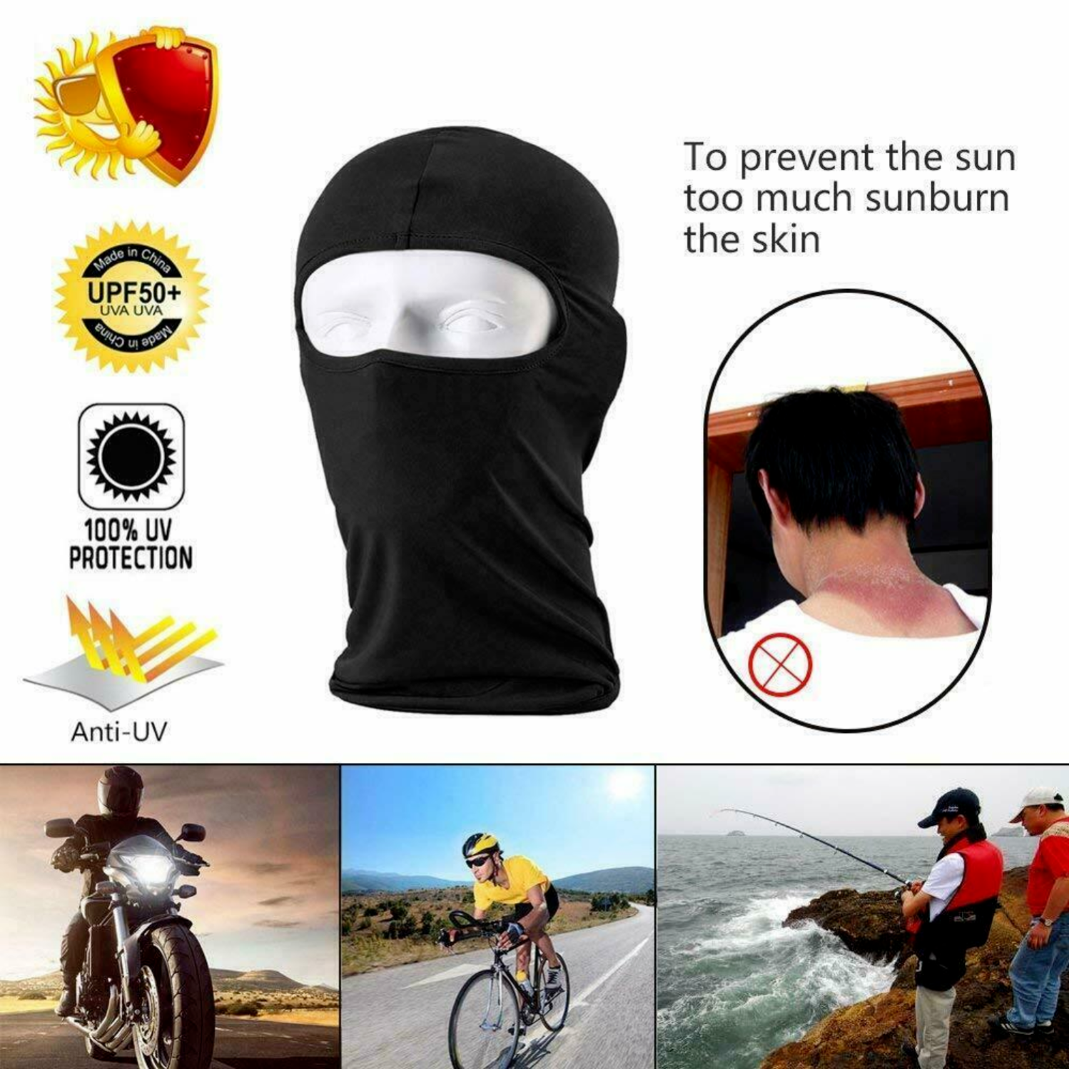 Cycling Motorcycle Full Face Mask Outdoor Hood Balaclava Neck Scraf Beanie Hat