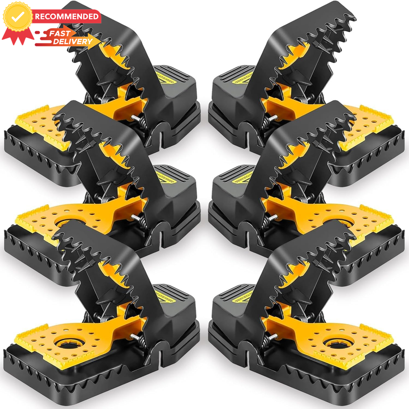 Heavy Duty Mouse Traps 6 Pack, Reusable Snap Traps for Home & Garden