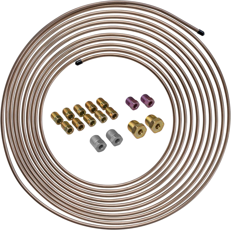 25 ft 3/16 True Copper-Nickel Alloy Non-Magnetic Brake Line Replacement Tubing C