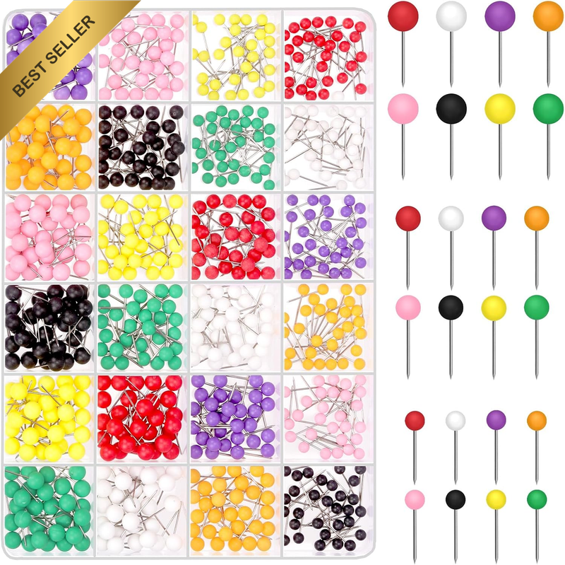 720pcs Colorful Map Push Pins 4/5/6mm Flag Thumb Tacks for Cork Board