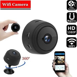 Compact 1080p magnetic WiFi camera with smartphone monitoring