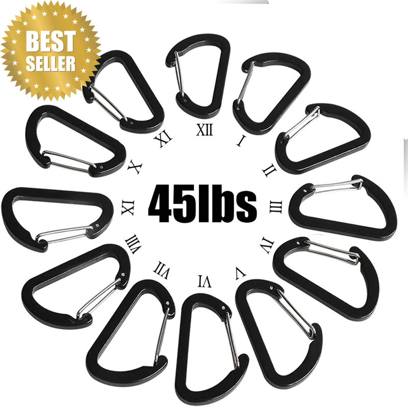Keychain Clips Mini Carabiner - 1 5/8 Inch Small Aluminum Durable Quick Release