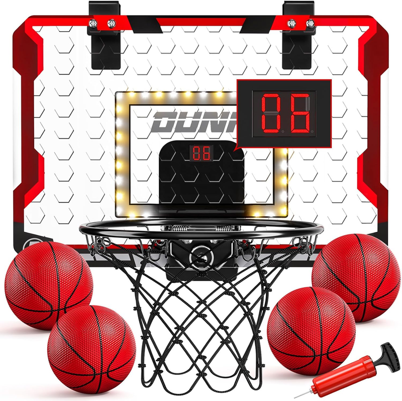 Indoor Door Room Basketball Hoop, Mini Basketball Hoop with 4 ...