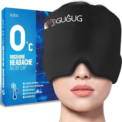 GUGUG Migraine Relief Cap, Headache Cap Migraine Ice Hat, Migraine Ice Head Wrap