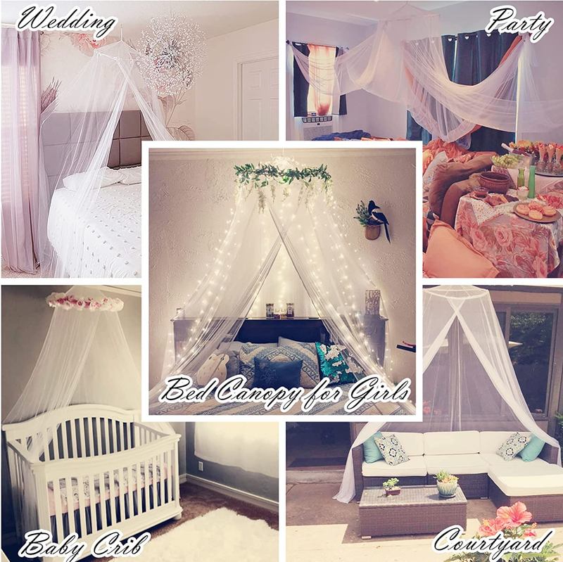 Eimilaly Bed Canopy Mosquito Net, Bed Canopy for Girls Room Decor - Insect Prote