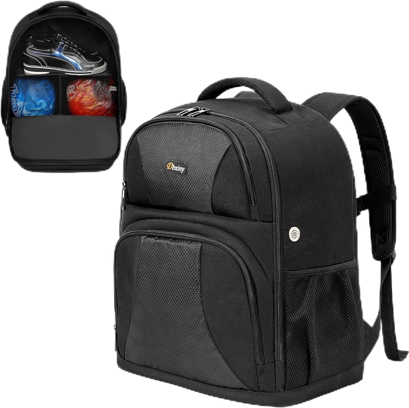 DBXINY 2 Ball Bowling Backpack Bowling Ball Bag Shoes up to Size 15 Accessories