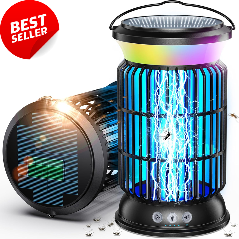 4-in-1 Solar Bug Zapper Rechargeable Waterproof Mosquito Killer 6000mAh