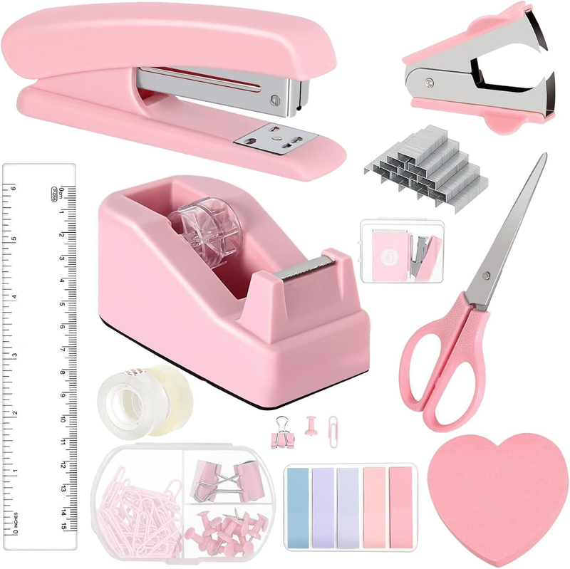 Mini Office Supply Kit, Mini Desktop Office Stationery Includes Stapler, Mini St