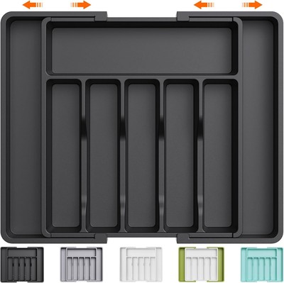 Silverware Drawer Organizer Expandable Utensil Tray Kitchen Free Flatware Holder