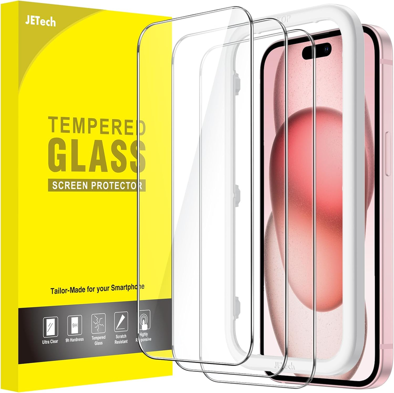 Screen Protector for iPhone 15 6.1-Inch, Tempered Glass Film with Easy Installat
