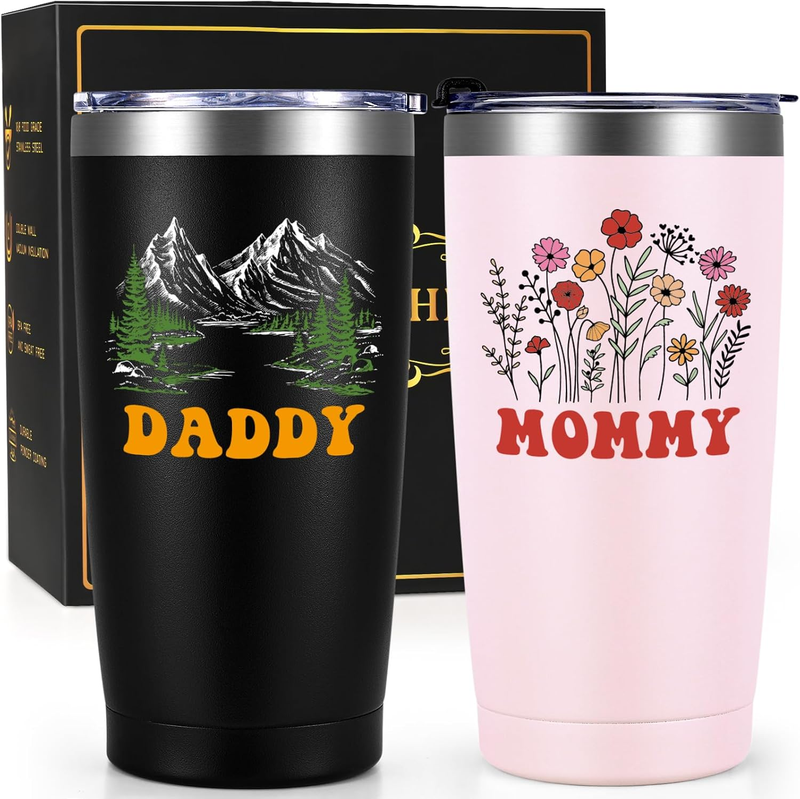 Mom and Dad Gifts Travel Tumblers Set, Gifts for Parents