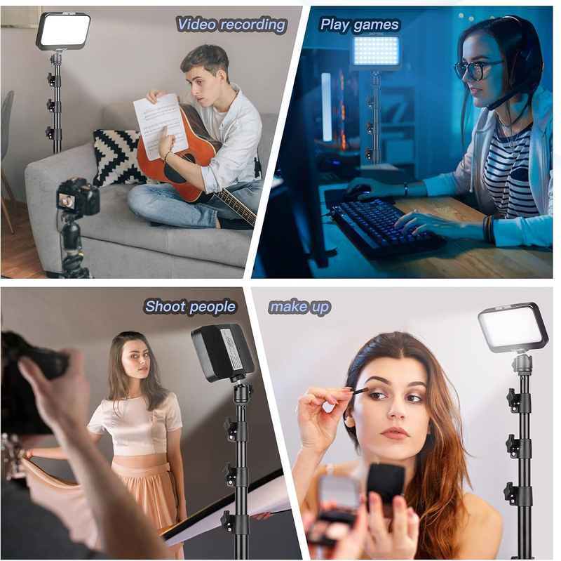 LED Video Light Kit, 2Pcs Dimmable Continuous Portable Photography Lighting with