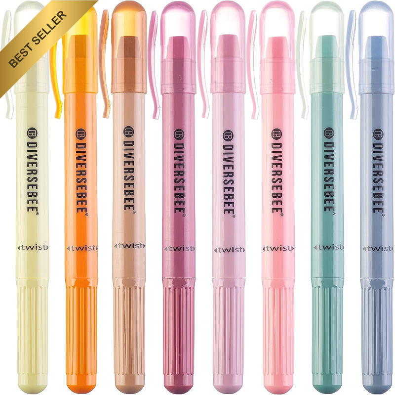 8 Pack Gel Bible Highlighters Pens No Bleed Vintage Study Journaling School