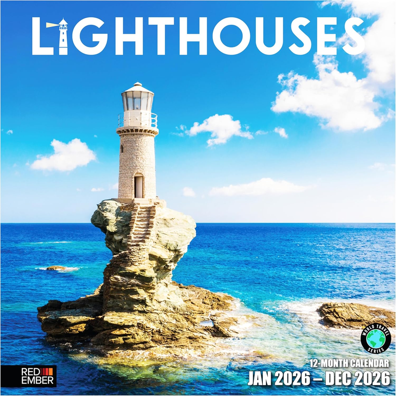 Lighthouses 2026 Wall Calendar 12 Month 12