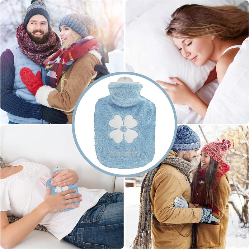 500Ml Small Hot Water Bottle with Soft Faux Fur Cover