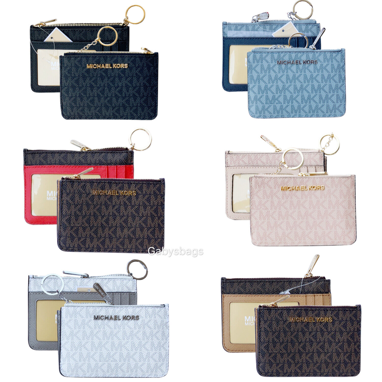 Michael Kors Jet Set Small Top Zip Coin Pouch ID Card Holder Michael Kors Jet Set Small Top Zip Coin Pouch ID Card Holder