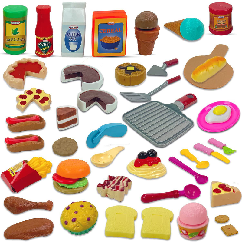 50PCS Pretend Play Food Sets For Kids Kitchen Toys Accessori