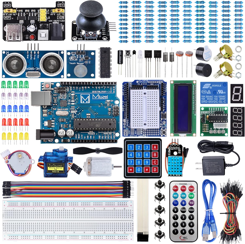 Super Starter Kit Compatible with Arduino Projects, with LCD1602 Module, Breadbo