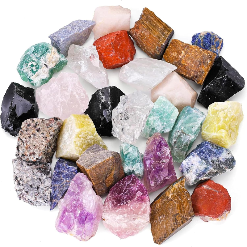 HAKACC 1300G Kristall Heilsteine, 30-35 Stück Grobe Madagaskar Steine Natürliche Rohsteine Für Kristalltherapie Meditation Deko & Edelsteinwasser, Mehr Als 5 Modelle