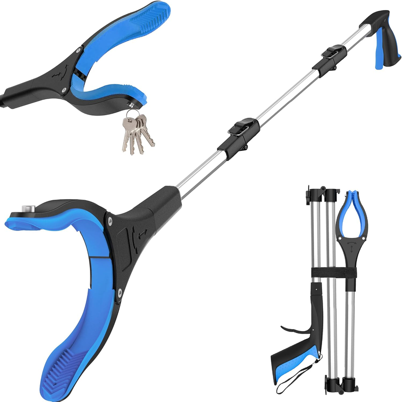 Litter Picker Grabber Stick, Foldable Long Reach Grabber Tool for Elderly, Disab