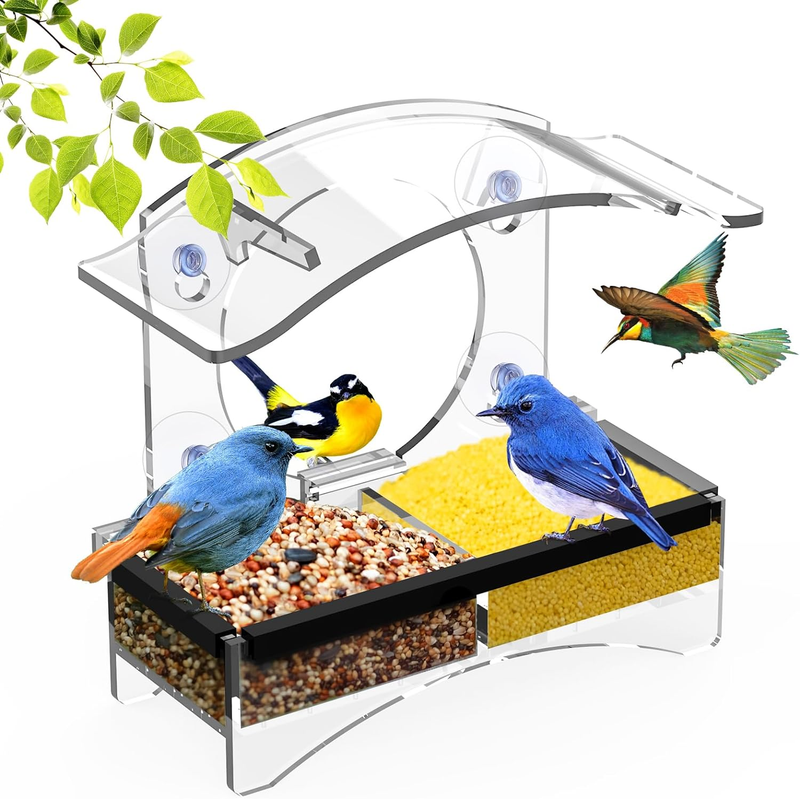 S For Outside With Strong Suction Cups Home Bird, Transparen