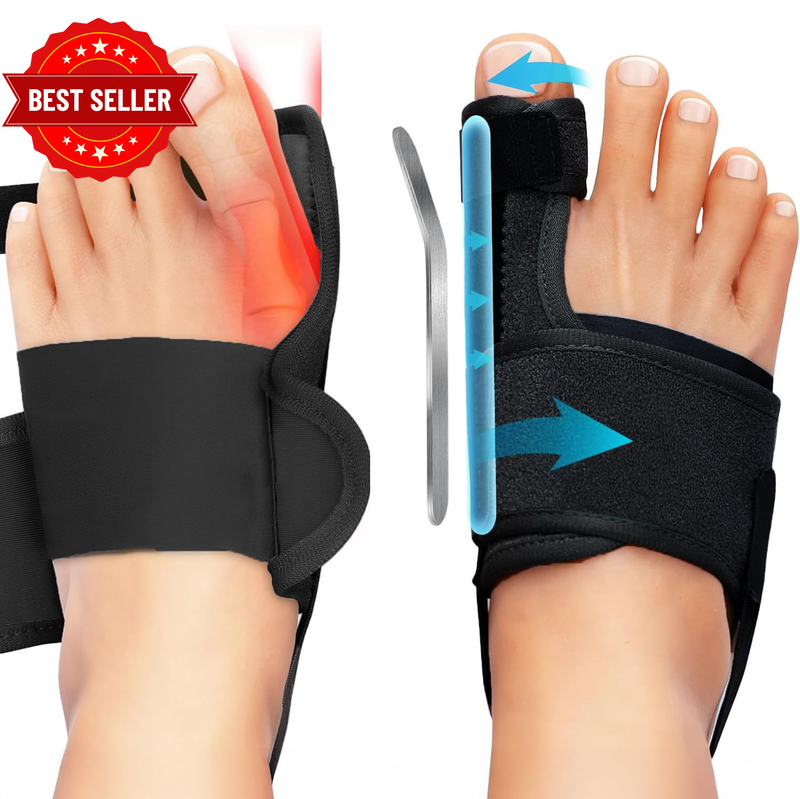 1 Pair Foot Bunion Corrector for Women & Men, 0° & 10° Alignment Bar Support, Ni