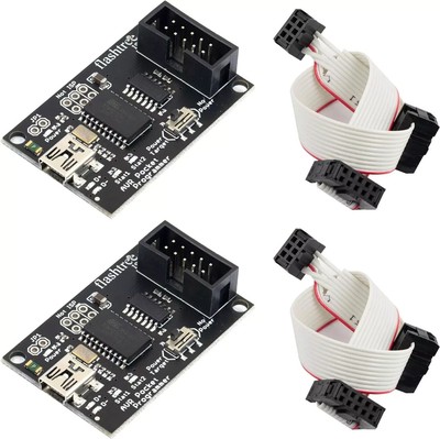 2Pcs Pocket AVR Programmer Attiny2313 Mini USB Port with 10Pin to 6Pin IDC 