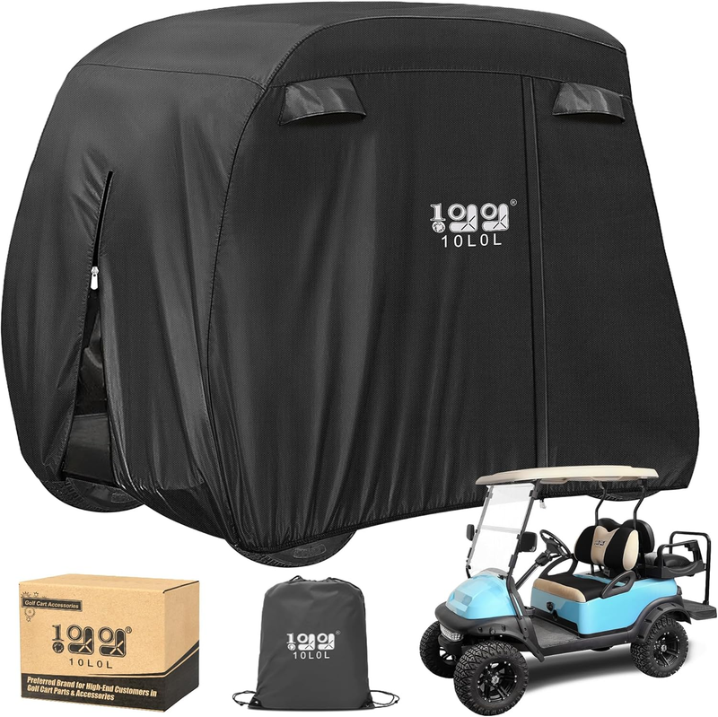 2/4 Passenger Golf Cart Cover Fits for Yamaha EZGO Club Car,400D Waterproof Dura