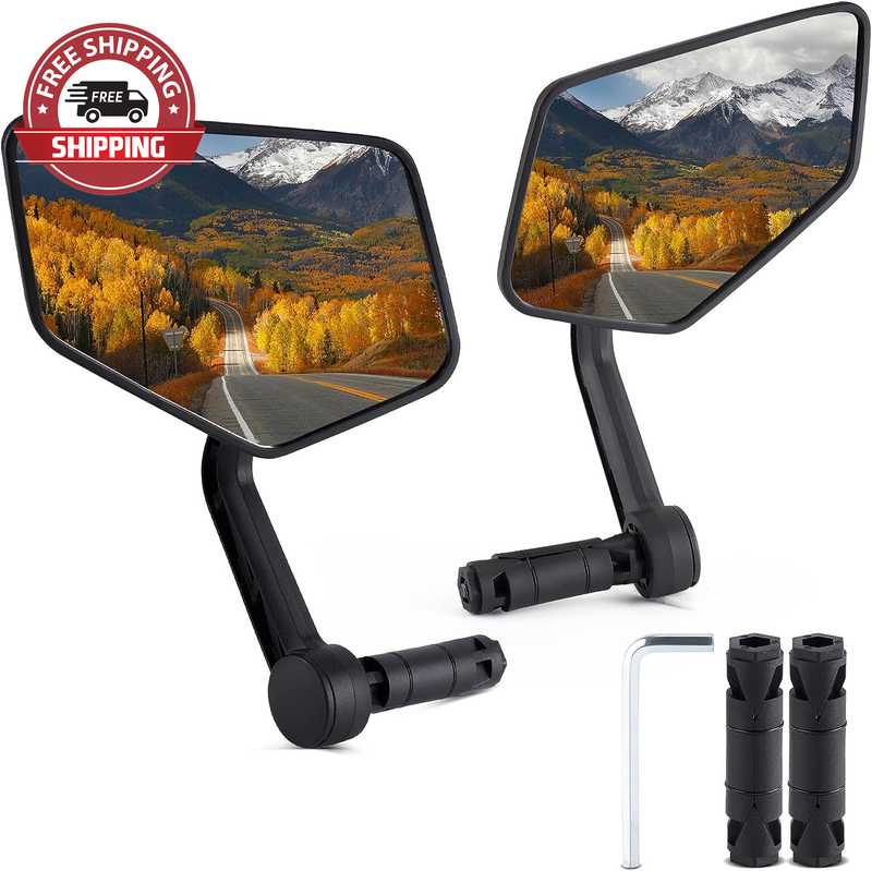 New Bar End Bike Mirror,  HD Automotive Grade Glass Lens E-Bike Mirrors, Scratch