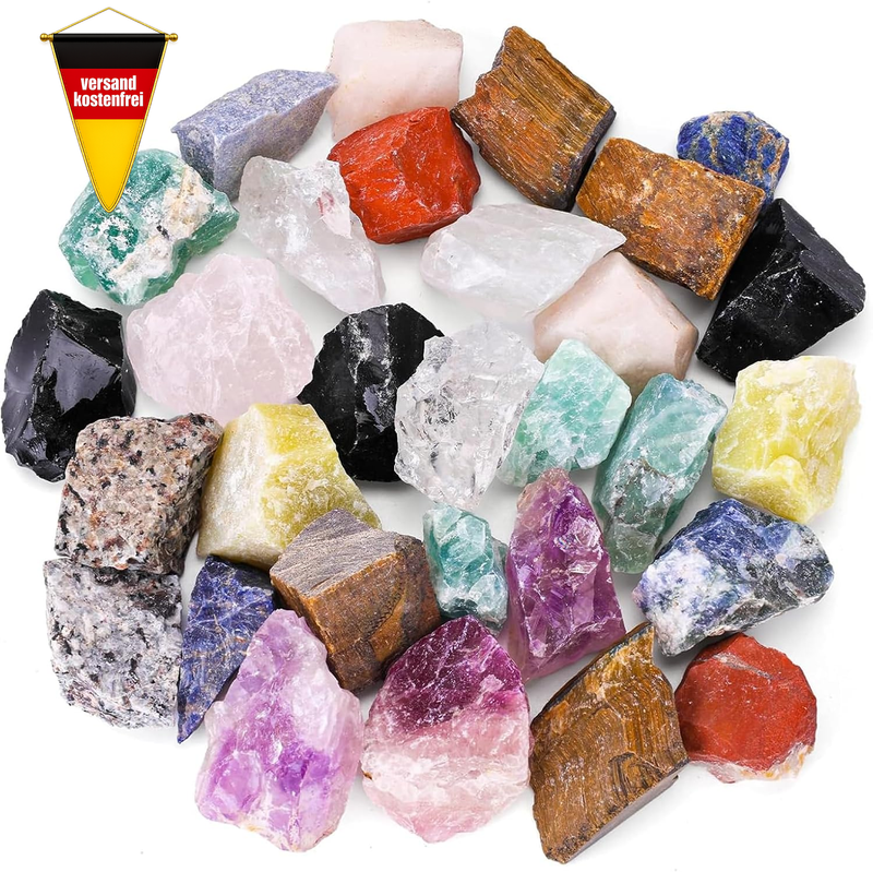 Kristall Heilsteine Set für Meditation Chakra Wassersteine Rohsteine naturlich 5+ Modelle
