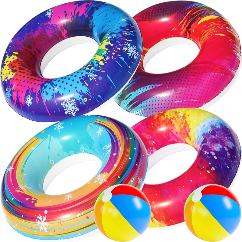 6 Pack Big Pool Floats Tubes Inflatable Swimming Pool Float 