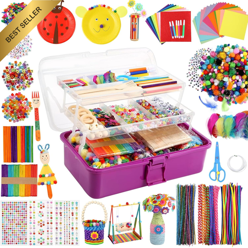 3000 Pcs Kids Art and Crafts Supplies, Toddler DIY Craft Art Supplies Set Includ