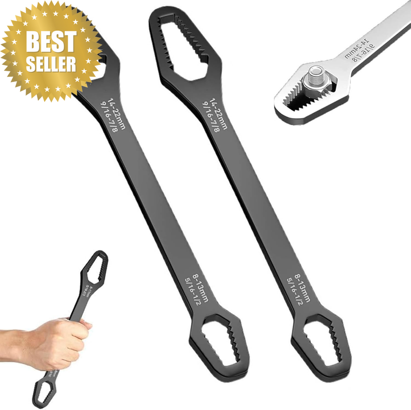 Universal Car Wrench, Double Head Self Tightening Wrench, 8Mm-22Mm Adjustable Gl