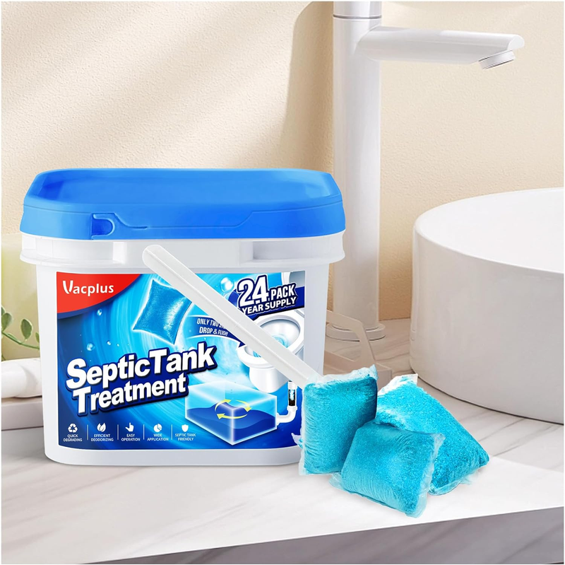 Septic Tank Treatment - 24 Packs for 2-Year Supply, Bucket-Packed Septic Tank Tr