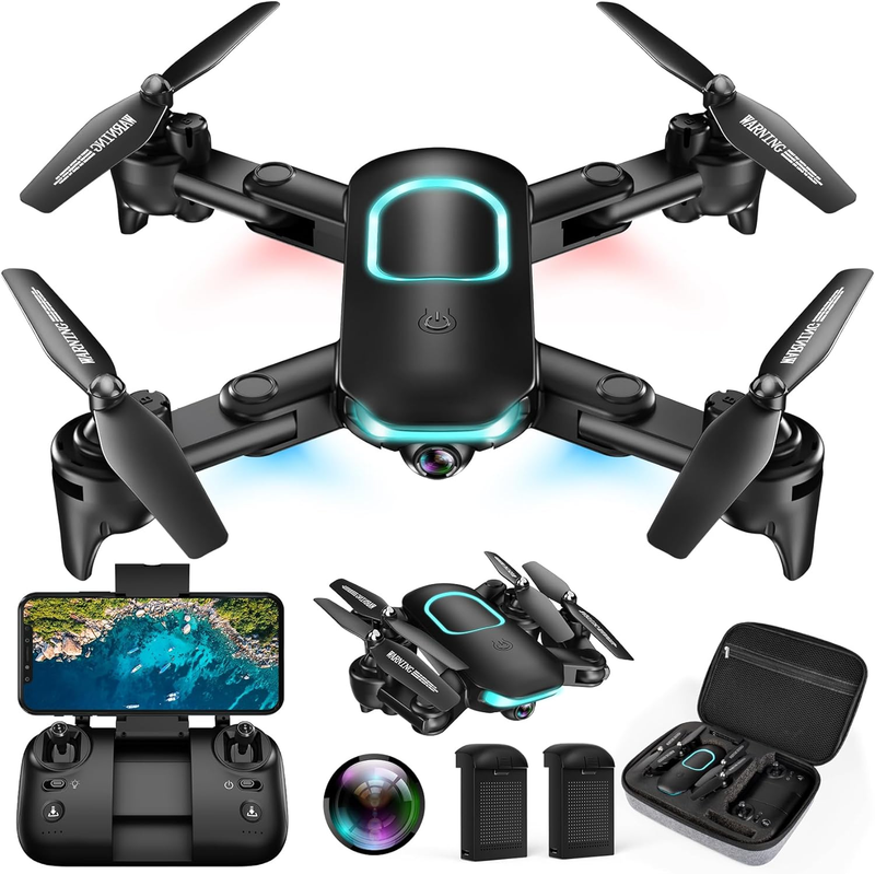 Foldable Mini Drone with Camera for Kids Adults 1080P FPV Qu