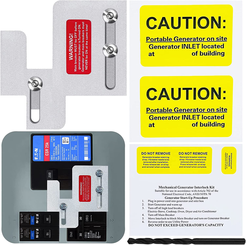 Interlock Kit Compatible With Cutler Hammer Br Series 150 And 200 Amp
