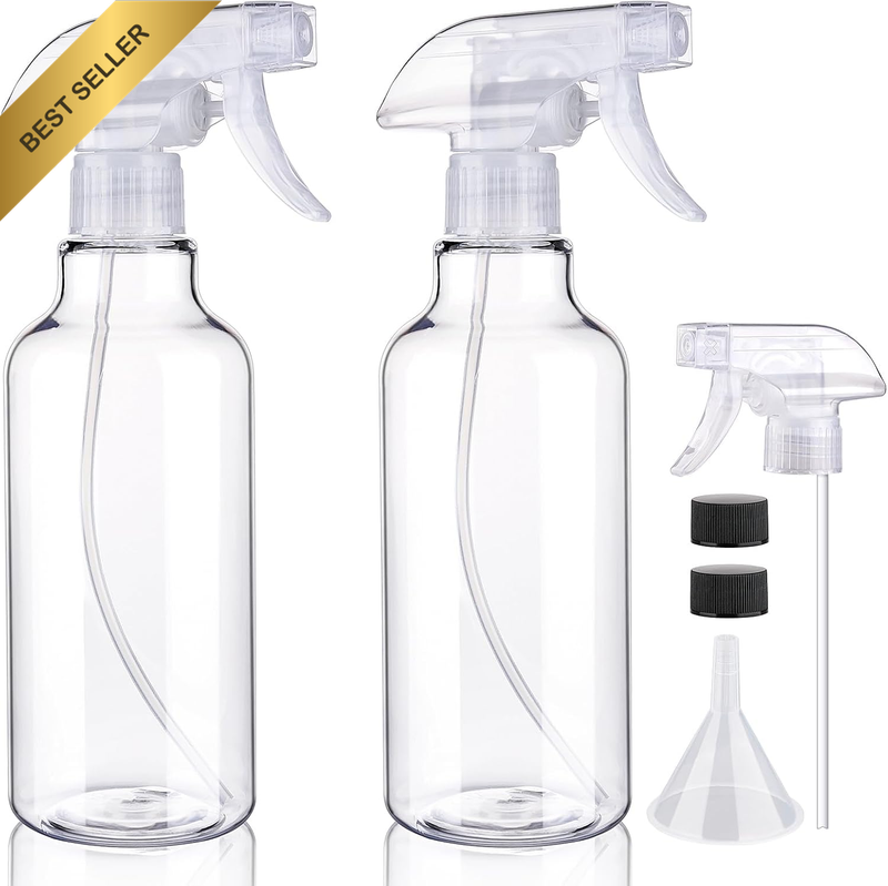 Plastic Spray Bottles Empty Spray Bottle 16.9Oz/500Ml 2 Pack Heavy Duty Spraying