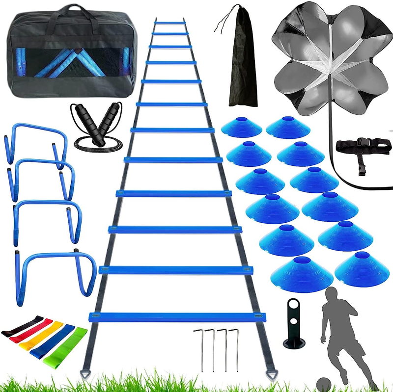 , Kids Soccer Hurdles Agility Ladder Equipment Set Agi