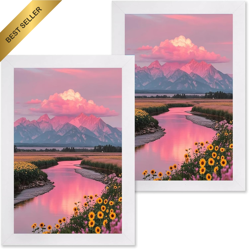 2 Pack 4X6 Photo Frames, White Display Frames for Wall Mounting or Tabletop, Mul