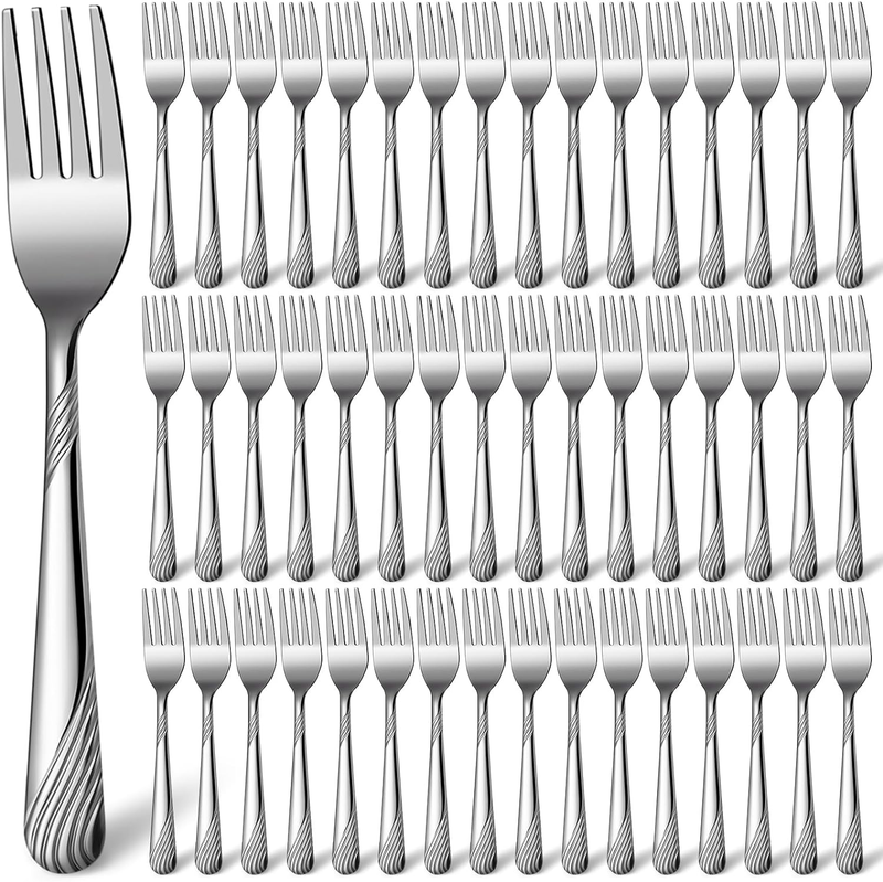 100 Pieces Dinner Forks Bulk Set 6.9 Inches Stainless Steel Metal Forks Silverwa