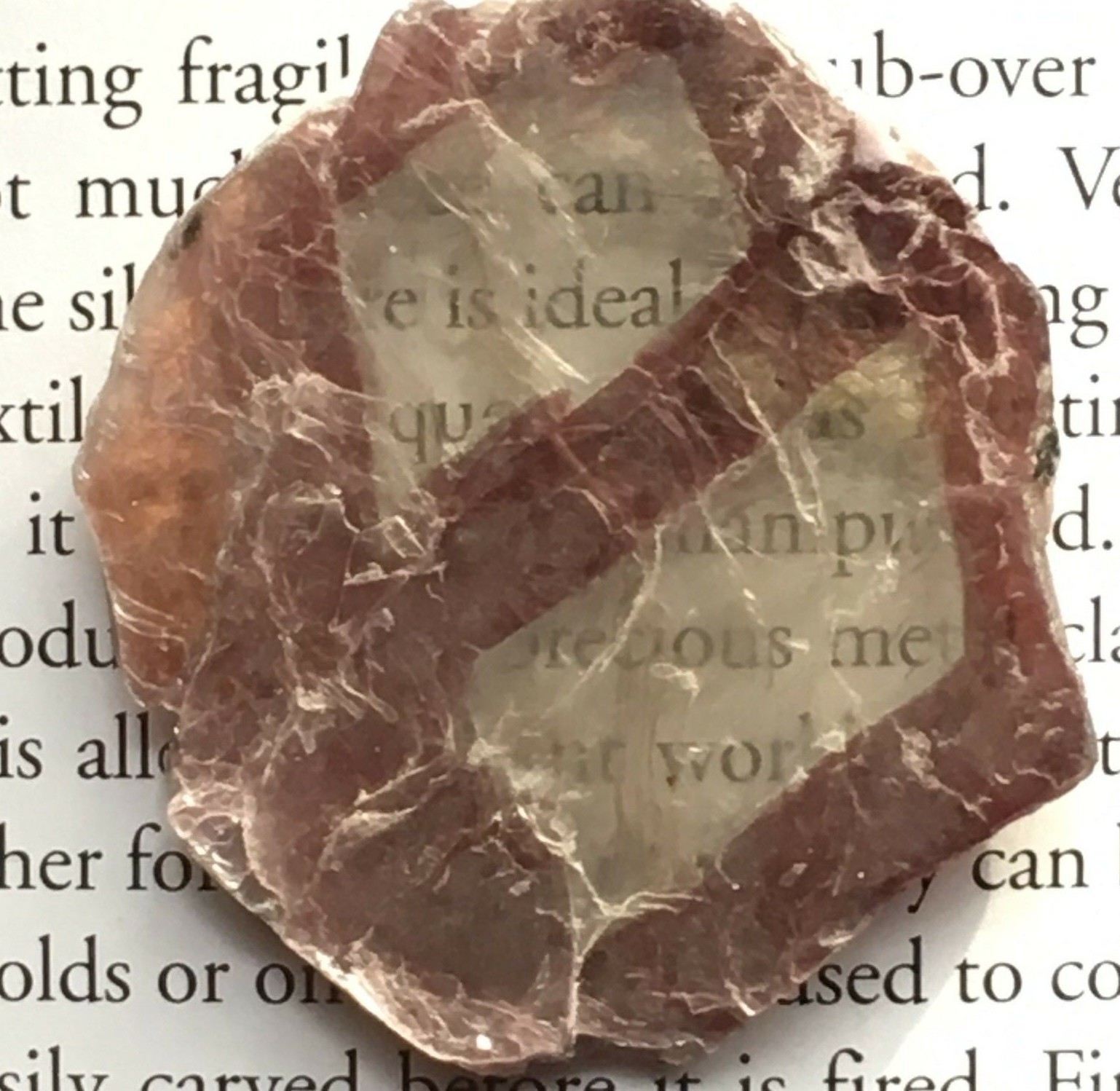 DOUBLE PHANTOM LEPIDOLITE CRYSTAL SEE-THRU WINDOW 40mm 7.3g PURPLE MICA SPECIMEN