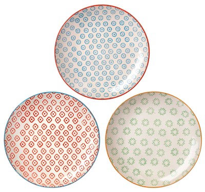 Ceramic 8'' Accent Plates Emma - colorful Dish for Dinner, Dessert, Appetizer...